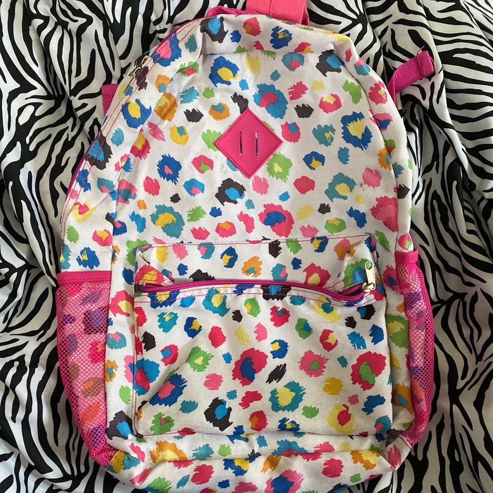Backpack multi colored leopard
